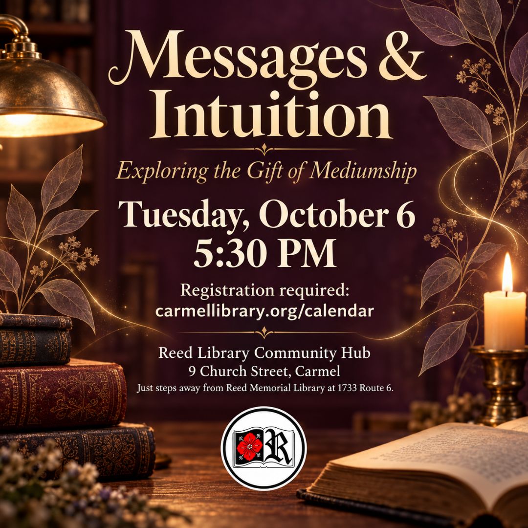 Messages & Intuition Exploring the Gift of Mediumship
October 6th at 5:30 pm
Registration Required